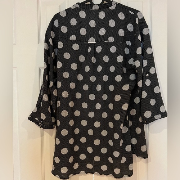 vintage cool Fx large polka dots  top Sz M - Picture 4 of 9